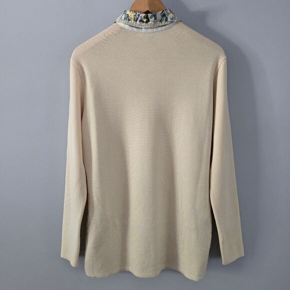 Hermes Margiela Winter Skiers & Holly Silk Wool Blend Polo Style Sweater Size S - Picture 6 of 12